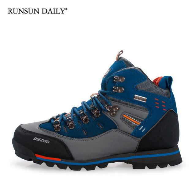 Zapatos de senderismo para hombre, botas de senderismo para escalar montañas de invierno, botas de nieve informales de moda para exteriores de alta calidad