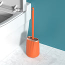 Soft TPR Silicone Head Toilet Brush with Holder Black Wall-mounted Detachable Handle Bathroom Cleaner Durable WC Accessories