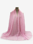 Pleated Plain Hijab Scarf Muslim Women Cotton Crinkle Headband Veil Scarves 2021 Fashion Islamic Headscarf Head Wraps Turban