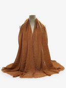 Pleated Plain Hijab Scarf Muslim Women Cotton Crinkle Headband Veil Scarves 2021 Fashion Islamic Headscarf Head Wraps Turban