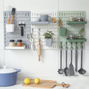 Multi-layer Kitchen Rack Floor Wall Hanging Storage Holders Home Hole Board Shelf Free Perforation Finishing Storage Organizer