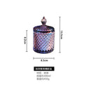 Crystal Glass Jar European-style Diamond Pattern Candy Storage Box Cotton Swab Box Sealed Jar Living Room Home Furnishings