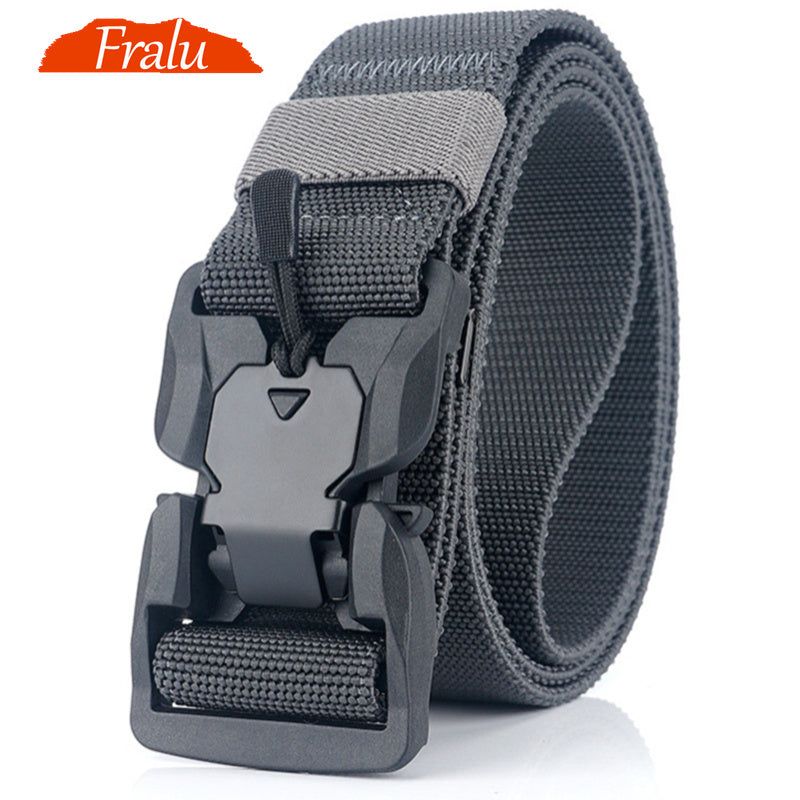 FRALU Official Genuine New Tactical Belt Quick Release Magnetic Buckle Military Belts Soft Real Nylon Sports Accessories YD881