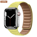 Lederverbindung für Apple Watch Band 44 mm 40 mm 41 mm 45 mm 42 mm 38 mm Original Magnetschlaufe Armband iWatch Series 3 5 4 SE 6 7 Strap