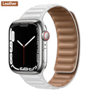 Lederverbindung für Apple Watch Band 44 mm 40 mm 41 mm 45 mm 42 mm 38 mm Original Magnetschlaufe Armband iWatch Series 3 5 4 SE 6 7 Strap