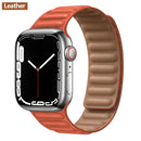 Lederverbindung für Apple Watch Band 44 mm 40 mm 41 mm 45 mm 42 mm 38 mm Original Magnetschlaufe Armband iWatch Series 3 5 4 SE 6 7 Strap
