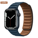 Lederverbindung für Apple Watch Band 44 mm 40 mm 41 mm 45 mm 42 mm 38 mm Original Magnetschlaufe Armband iWatch Series 3 5 4 SE 6 7 Strap