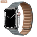 Lederverbindung für Apple Watch Band 44 mm 40 mm 41 mm 45 mm 42 mm 38 mm Original Magnetschlaufe Armband iWatch Series 3 5 4 SE 6 7 Strap