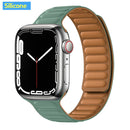 Lederverbindung für Apple Watch Band 44 mm 40 mm 41 mm 45 mm 42 mm 38 mm Original Magnetschlaufe Armband iWatch Series 3 5 4 SE 6 7 Strap