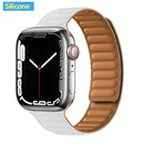 Lederverbindung für Apple Watch Band 44 mm 40 mm 41 mm 45 mm 42 mm 38 mm Original Magnetschlaufe Armband iWatch Series 3 5 4 SE 6 7 Strap