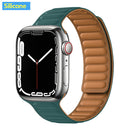 Lederverbindung für Apple Watch Band 44 mm 40 mm 41 mm 45 mm 42 mm 38 mm Original Magnetschlaufe Armband iWatch Series 3 5 4 SE 6 7 Strap