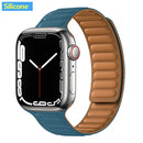 Lederverbindung für Apple Watch Band 44 mm 40 mm 41 mm 45 mm 42 mm 38 mm Original Magnetschlaufe Armband iWatch Series 3 5 4 SE 6 7 Strap