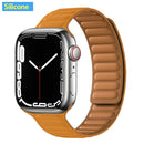 Lederverbindung für Apple Watch Band 44 mm 40 mm 41 mm 45 mm 42 mm 38 mm Original Magnetschlaufe Armband iWatch Series 3 5 4 SE 6 7 Strap