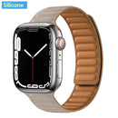 Lederverbindung für Apple Watch Band 44 mm 40 mm 41 mm 45 mm 42 mm 38 mm Original Magnetschlaufe Armband iWatch Series 3 5 4 SE 6 7 Strap