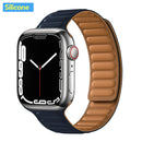 Lederverbindung für Apple Watch Band 44 mm 40 mm 41 mm 45 mm 42 mm 38 mm Original Magnetschlaufe Armband iWatch Series 3 5 4 SE 6 7 Strap