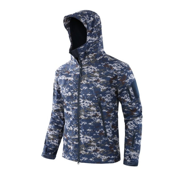 Chaqueta táctica militar Shark Soft Shell para hombre, cortavientos impermeable y cálido, ropa del Ejército de EE. UU., chaqueta de camuflaje de invierno de talla grande para hombre