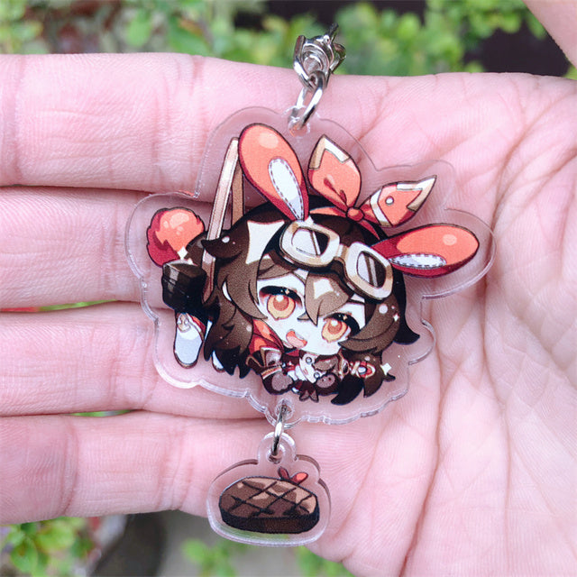 Game Genshin Impact Kaedehara Kazuha Tartaglia Keychain Accessories HUTAO XIAO Scaramouche Pendant Anime Cartoon Badge