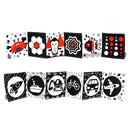 Juguetes sensoriales para recién nacidos, libro educativo para bebés, juguetes de cuna, juguetes para bebés en blanco y negro, libro de tela de animales, juguetes para bebés de 0 a 12 meses