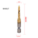 6Pcs Metric Tap Tapping Drill Bit Set Hex Shank Titanium Plated HSS Screw Bit Compound Machine Tap M3 M4 M5 M6 M8 M10 Hand Tools