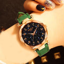 Reloj de mujer con estrellas a la moda 2022, reloj luminoso encantador con correa esmerilada de punto pequeño, punteado con escala romana, informal de lujo para mujer