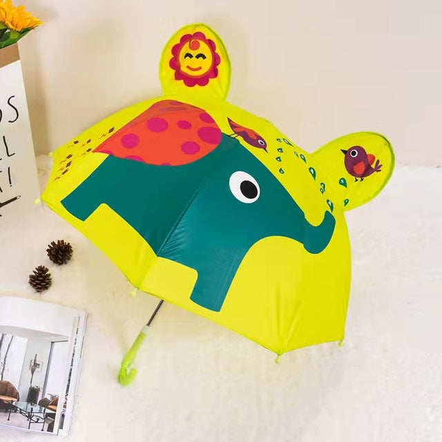 Niedliche Cartoon-Kinder-Regenschirm-Animation, kreativer, langstieliger 3D-Ohr, der Kinderregenschirm modelliert. Für Jungen, Mädchen