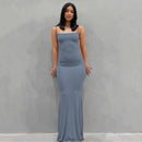 Satin Slip Sleeveless Backless Maxi Dress Women 2022 Y2k Summer Bodycon Elegant Sexy Outfits Ladies Birthday Party Club Sundress