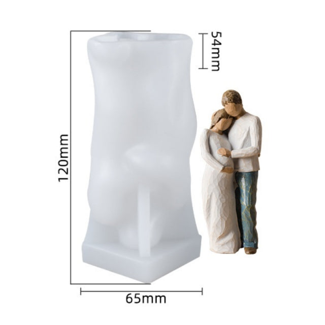 Large 3D Romantic Couple Portrait Lovers Silicone Candle Mold Carving Art Aromatherapy Plaster Home Decoration Mold Wedding gift
