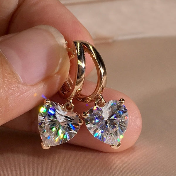 Trendy Frauen Ohrringe 4 Farben zarte Goldfarbe Inlay Naturstein Haken Ohrringe für Frauen Hochzeit Verlobungsschmuck