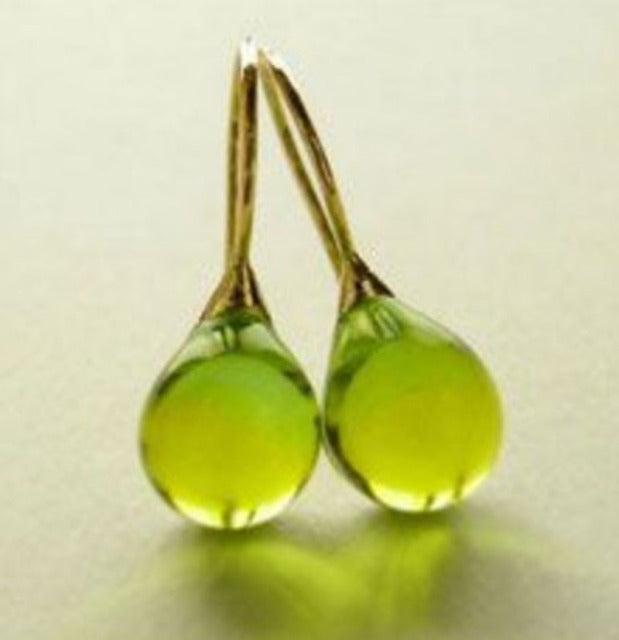 Pendientes de moda para mujer, pendientes colgantes de gancho de piedra Natural con incrustaciones de Color dorado delicado en 4 colores para mujer, joyería de compromiso de boda