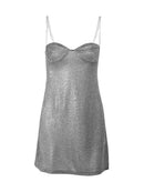 SVOKOR Frauen Bodycon Kleid Satin Minikleid Sommer Elegante Kleider Frau Party Nacht Sexy Rückenfrei Slim Fit Midi