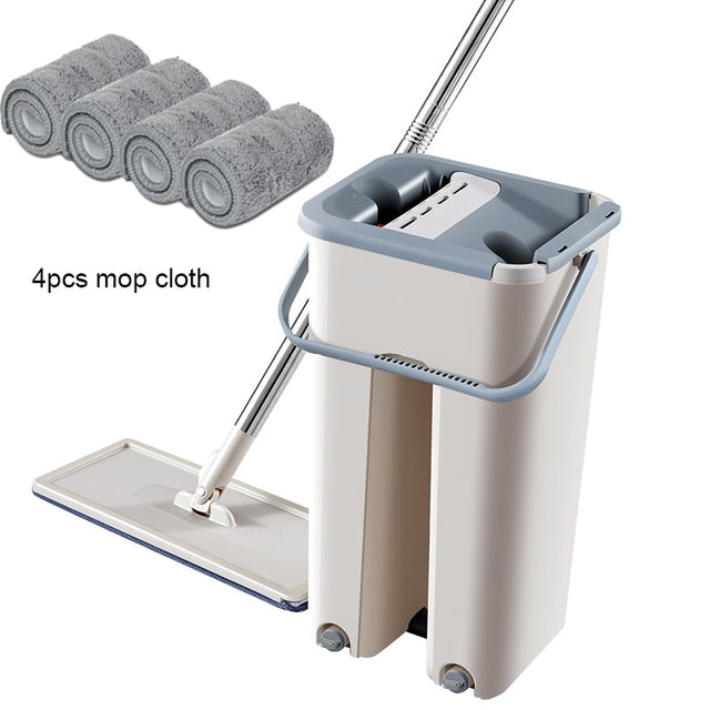 Bodenwischer Mikrofaser Squeeze Mops Nassmopp mit Eimer Tuch Squeeze Reinigung Badezimmer Mop zum Waschen Boden Home Küche Reiniger