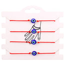 Classic Amulet Evil Nazar Eye Charm Bracelet Red Black String Rope Braided Friendship Bracelets for Women Statement Jewelry