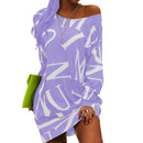 Women Dress Letters Print Hip Hop Long T Shirt Loose Casual Streetwear Long Sleeve O Neck Dress for Party Plus Size вечернее