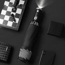 Paraguas automático para mujer, paraguas con luz Led inversa a rayas reflectantes, tres paraguas plegables invertidos, 10 varillas, paraguas a prueba de viento, viaje