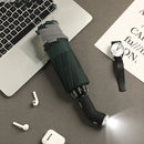 Paraguas automático para mujer, paraguas con luz Led inversa a rayas reflectantes, tres paraguas plegables invertidos, 10 varillas, paraguas a prueba de viento, viaje