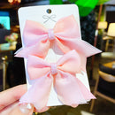 2022 New Bow Headgear Cute Sweet Little Girl Hair Accessories Summer Girls Net Red Clips Baby Hairpins Children Hair Clips Gifts