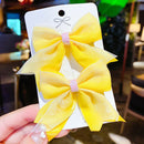 2022 New Bow Headgear Cute Sweet Little Girl Hair Accessories Summer Girls Net Red Clips Baby Hairpins Children Hair Clips Gifts