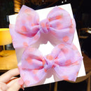 2022 New Bow Headgear Cute Sweet Little Girl Hair Accessories Summer Girls Net Red Clips Baby Hairpins Children Hair Clips Gifts
