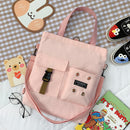 Women Backapck New Cute Bear Cartoon Canvas Bag Female Fashion Cool Girl Student School Class Shoulder Crossbody Messenger Bag
