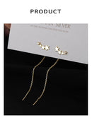 VOQ Silver Color Star Earline mujer nuevos exquisitos pendientes de cadena larga mejor regalo de joyería