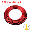 Tiras flexibles para decoración de molduras de automóviles, molduras interiores para automóviles de 5M/1M, embellecedor para cubierta de coche, borde de puerta para salpicadero, estilo Universal para coche