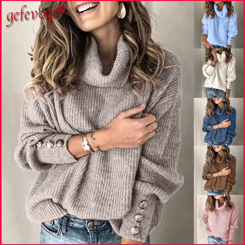 Autumn Winter Fashion Women Elegant Solid Casual Long Sleeve Street Sweatshirt High Collar Pullover Thin Top Female
