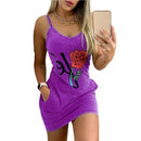 Dress for women 2022 Sleeveless Print Bodycon Mini Strap Dress Women Floral Dress Vestidos Summer 2022 Mini Sleeveless Vestidos