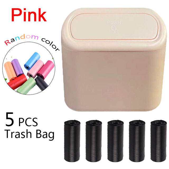 Hanging Car Trash Can Vehicle Garbage Dust Case Storage Box ABS Square Pressing Trash Bin Auto Interior Accessories for Car