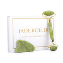 Masajeador facial natural Rodillo facial Gua Sha Rascador Doble cabeza Rodillo de piedra de jade Cuidado de la piel Masaje de cuarzo rosa para cara y cuerpo