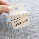 3/5 PCS/Set Fashion pearl Hair Clips for Women Sweet Girl Simple Hairgrip Hairpins Alloy Handmade INS Hair Accessories