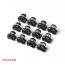 ncmama 12pcs/set Mini Rhinestone No-Slip Grips Hair Clips for Women Girls Glitter Teeth Metal Clamps Flower Hair Accessories