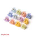 ncmama 12pcs/set Mini Rhinestone No-Slip Grips Hair Clips for Women Girls Glitter Teeth Metal Clamps Flower Hair Accessories