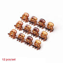 ncmama 12pcs/set Mini Rhinestone No-Slip Grips Hair Clips for Women Girls Glitter Teeth Metal Clamps Flower Hair Accessories