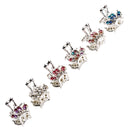 ncmama 12pcs/set Mini Rhinestone No-Slip Grips Hair Clips for Women Girls Glitter Teeth Metal Clamps Flower Hair Accessories